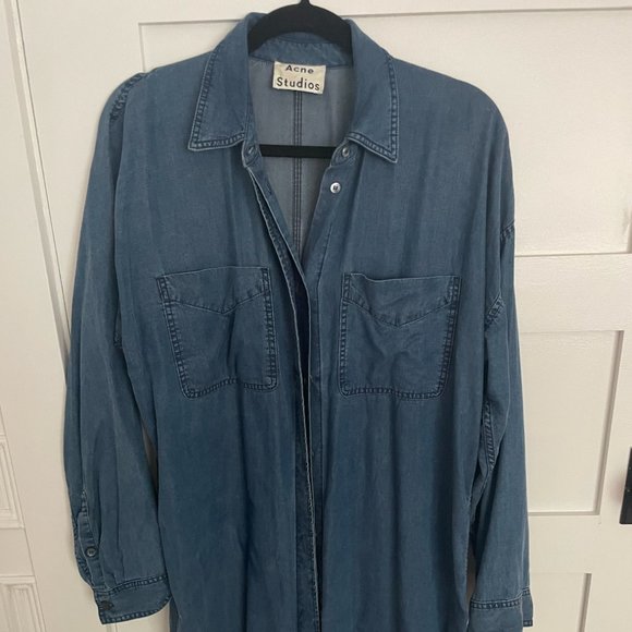 Acne Denim Shirt Dress - Size 40 - Picture 1 of 2